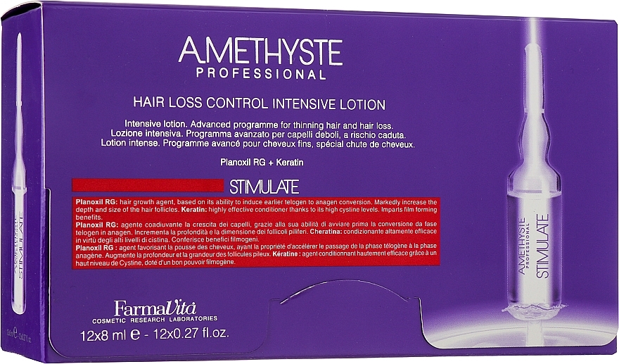 Lotion for Weak Hair - Farmavita Amethyste Stimulate Hair Loss Control Intensive Lotion — photo N1