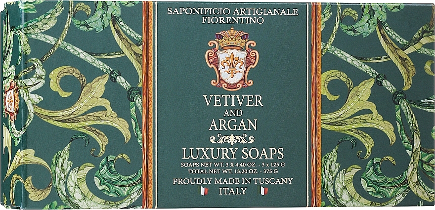Soap Set "Vetiver & Argan" - Saponificio Artigianale Fiorentino Vetiver And Argan (soap/3x125g) — photo N1