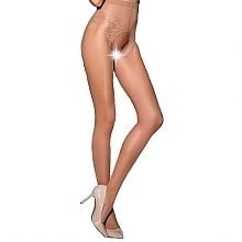 Fragrances, Perfumes, Cosmetics Erotic Tights with Hole 'Tiopen 006', 30 Den, beige - Passion