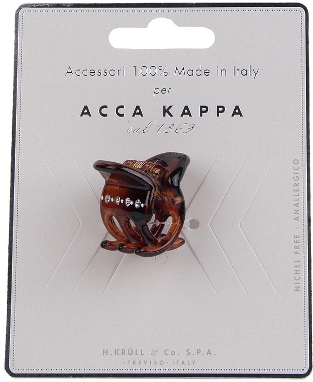 Brown Claw Clip with Crystals, small - Acca Kappa — photo N1