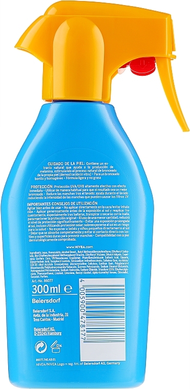 Sunscreen Spray SPF50 - Nivea Sun Protection & Bronzing Solar Spray SPF50 — photo N2