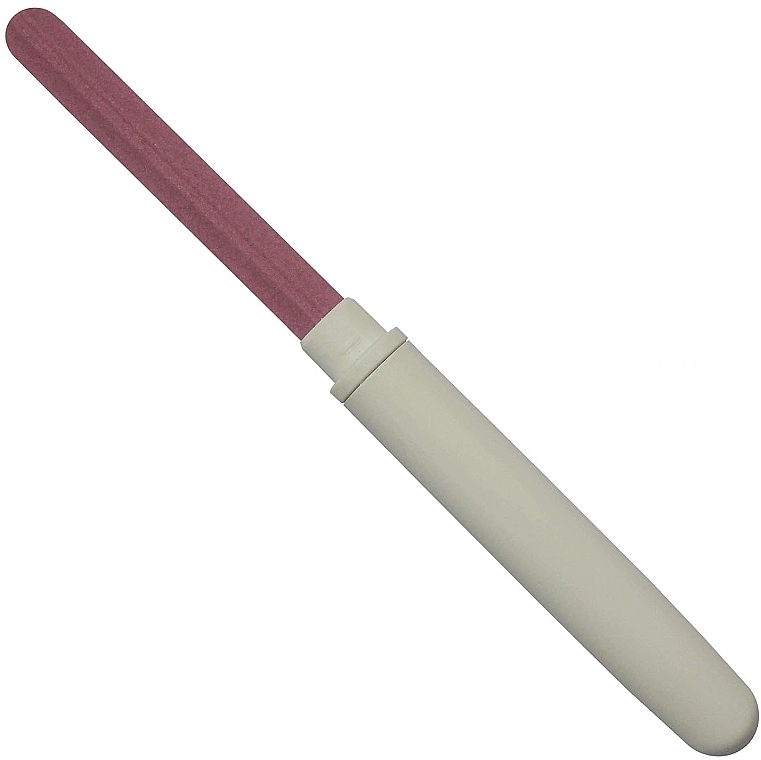 Ceramic Nail File, pink clip - Erlinda Solingen NailMaid Ceramic Nail File In Light Grey Case With Clip — photo N2