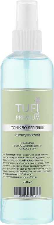 Cooling Depilation Tonic - Tufi Profi Premium — photo N1