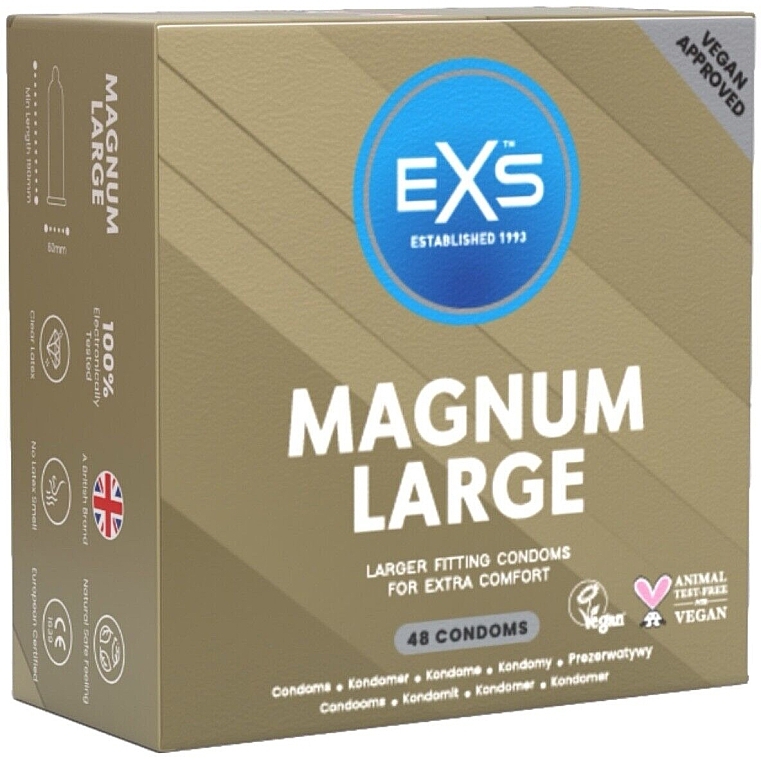 Enlarged Condoms XL, 48 pcs. - EXS Condoms Magnum Large — photo N1