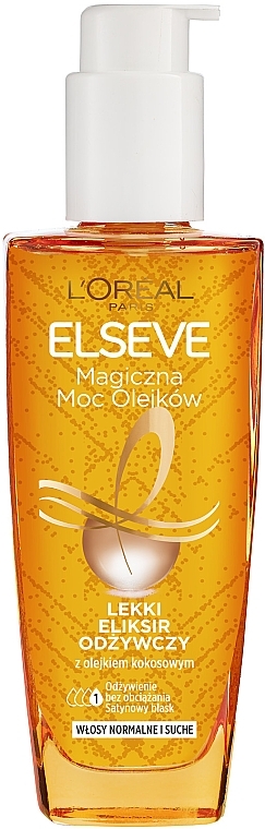 Coconut Oil Hair Oil "Oil Magic Power" - LOreal Elseve Magical Power Of Oils Coconut Hair Oil — photo N1
