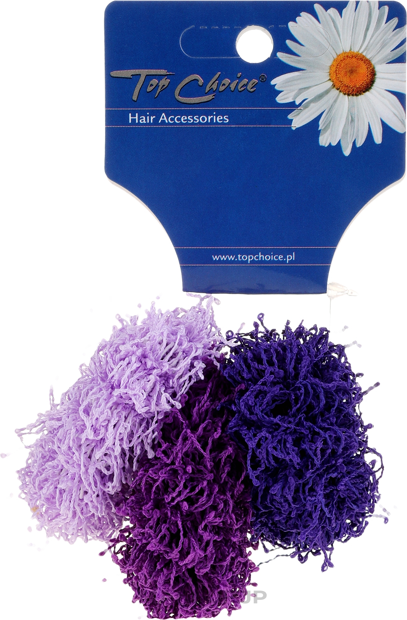 Elastic Hair Bands "Spaghetti" 3 pcs, purple - Top Choice — photo 3 szt.