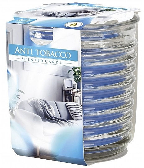 Scented Candle in Ribbed Glass 'Anti-Tobacco' - Bispol Scented Candle Anti Tobacco — photo N1
