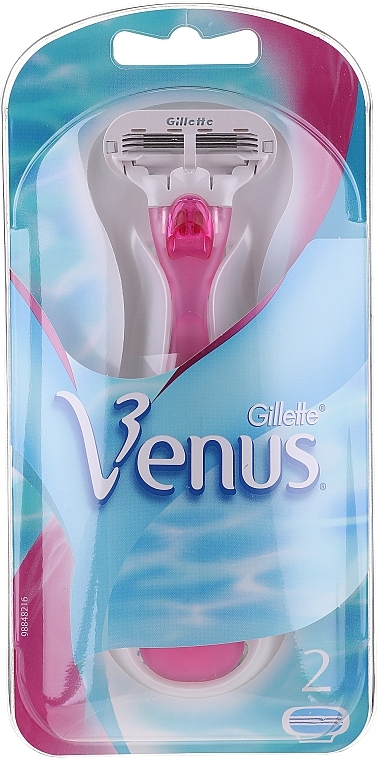 Shaving Razor with 2 Replaceable Cassettes, pink - Gillette Venus Close & Clean — photo N1
