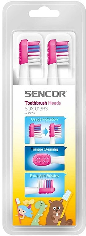 Head for Electric Kids Toothbrush SOX013RS, 6-12 years, 2 pcs - Sencor Toothbrush Heads — photo N5