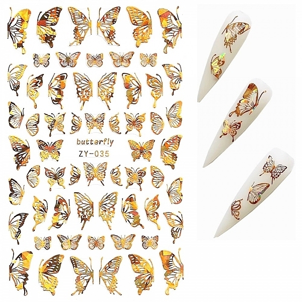 3D Butterflies Nail Stickers - Deni Carte — photo N1