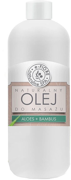 Natural Aloe and Bamboo Massage Oil  - E-Fiore — photo N1