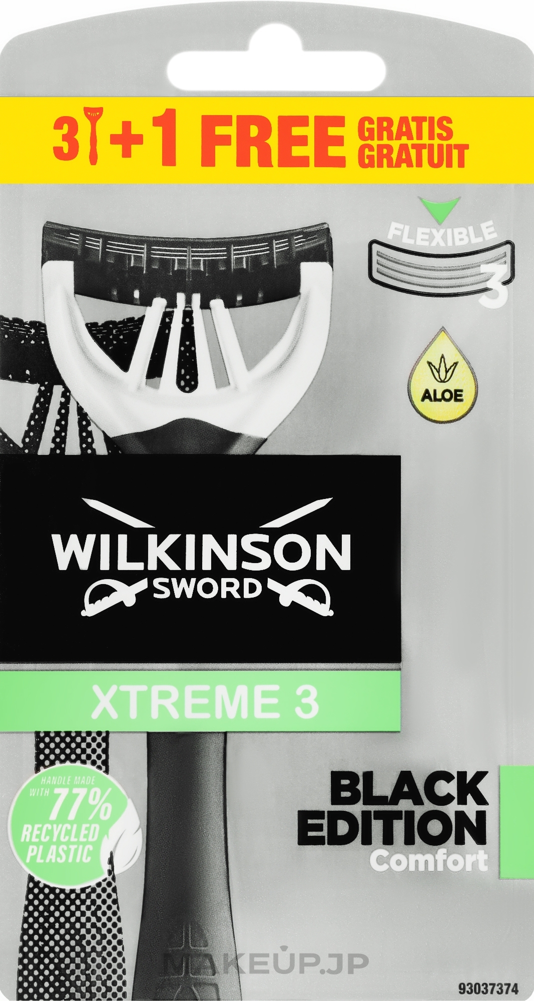 Disposable Razors, 3 + 1 pcs - Wilkinson Sword Xtreme 3 Black Edition — photo 4 szt.