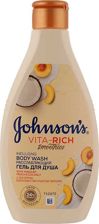 Relaxing Shower Gel with Yoghurt, Coconut & Peach Extract - Johnson’s Vita-rich Smoothies Indulging Body Wash — photo N2