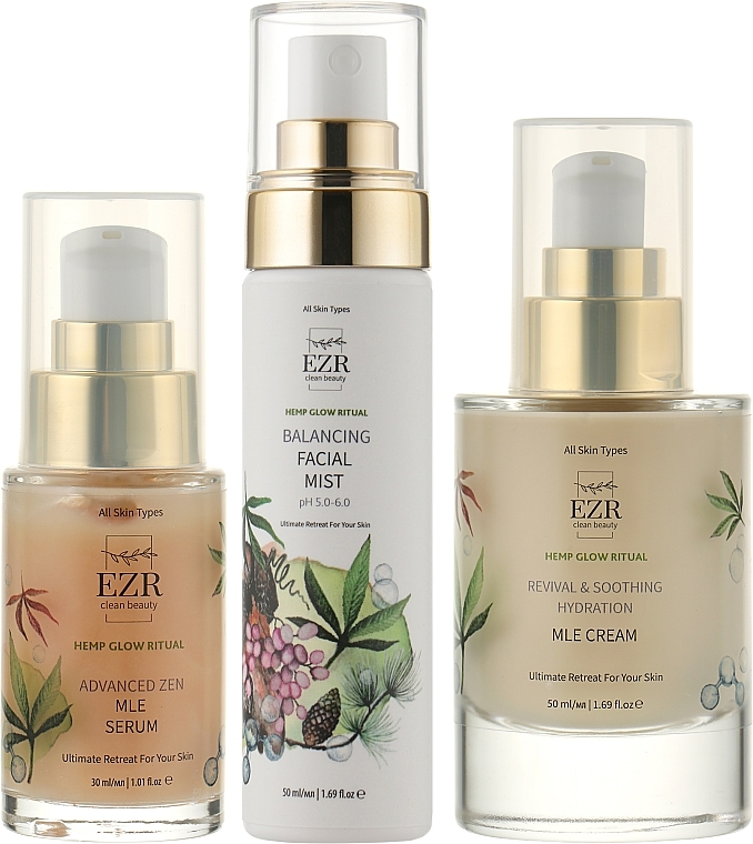 Set "Skin ZEN Ritual" - EZR Clean Beauty (f/cr/50ml + f/serum/30ml + f/mist/50ml) — photo N2