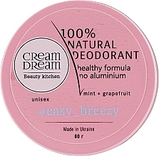 Fragrances, Perfumes, Cosmetics Natural Deodorant with Essential Mint & Grapefruit Oils - Cream Dream beauty kitchen Cream Dream Easy Breeze 100% Natural Deodorant