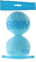 Bath Sponge Set, 2 pcs, light blue - Suavipiel Baby Soft Sponge — photo N1