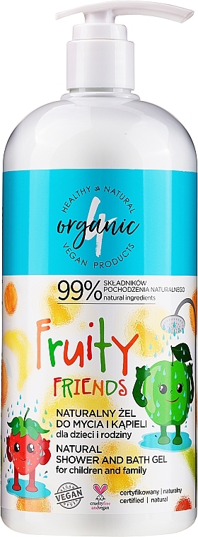 Family Fruity Bath & Shower Gel - 4Organic Fruity Shower And Bath Gel For Children And Family — photo N1