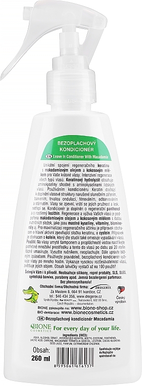 Leave-In Conditioner - Bione Cosmetics Macadamia + Coco Milk — photo N2