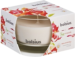 Fragrances, Perfumes, Cosmetics Scented Candle in Glass "Grapefruit and Ginger", 63/90 mm - Bolsius True Moods Candle