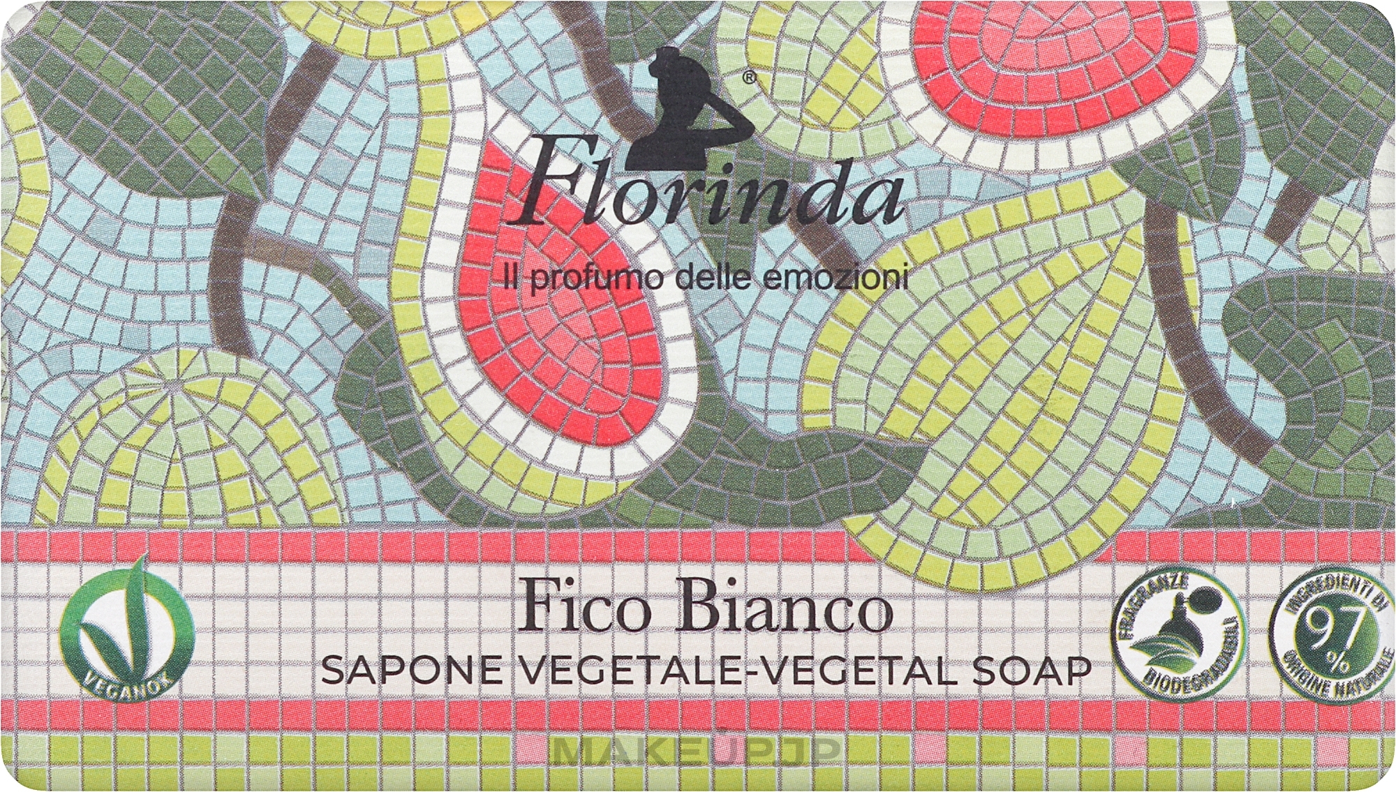 Natural Soap with White Fig Scent - Florinda Mosaici Italiani Vegetal Soap — photo 200 g