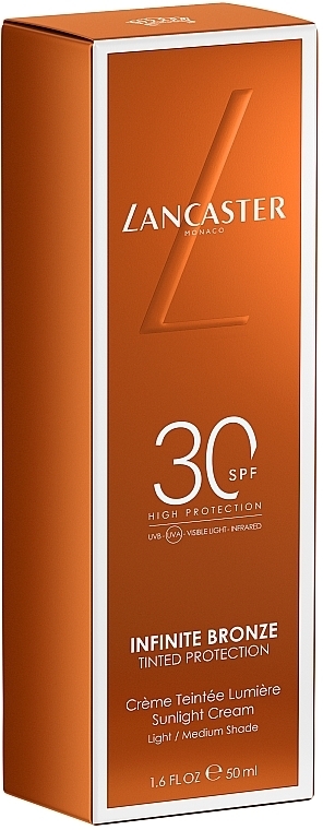 Bronzing Face Cream - Lancaster Infinite Bronze Sunlight Cream Ligh/Medium Shade 30SPF — photo N2