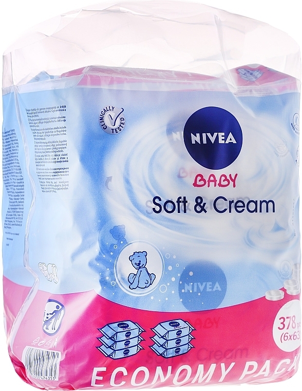 Wet Wipes "Baby" 6x63pcs - Nivea Baby Soft & Cream — photo N5
