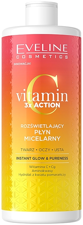 Brightening Micellar Water - Eveline Cosmetics Vitamin C 3x Action — photo N1