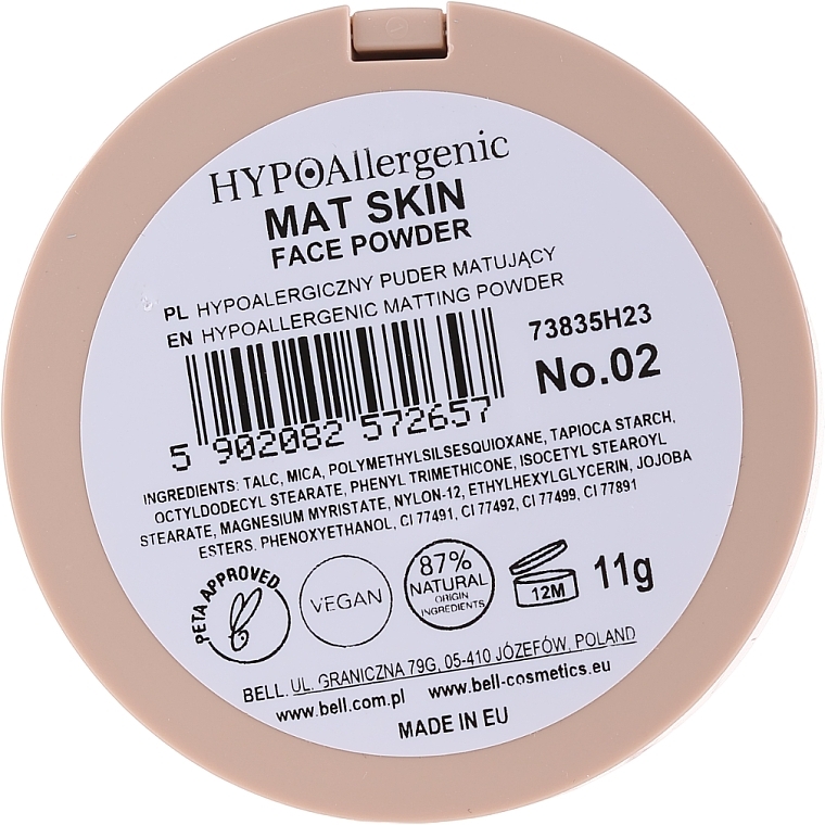 パウダー - Bell HYPO Allergenic Mat Skin Face Powder — photo N2