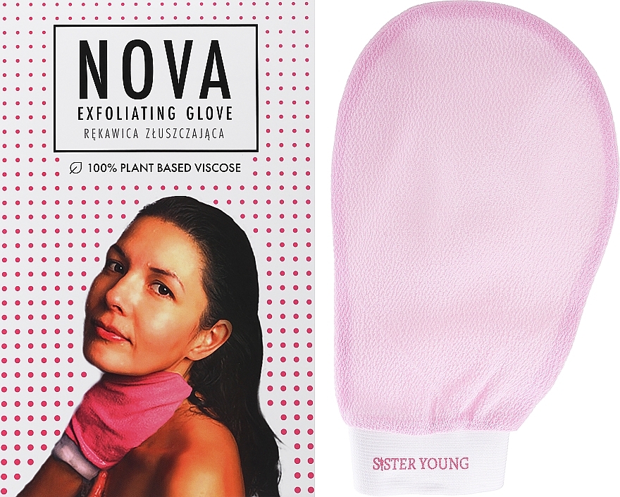 Exfoliating Body Glove, pink - Sister Young Exfoliating Glove Pink — photo N2