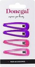 Fragrances, Perfumes, Cosmetics Hair Clips, FA-5667+2, 4 pcs, pink+purple - Donegal