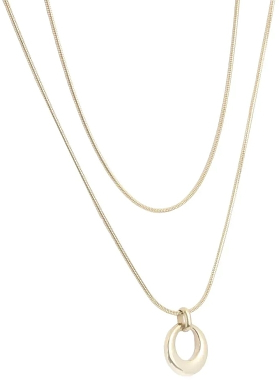 Stainless Steel Double Necklace with Pendant - Ecarla — photo N1