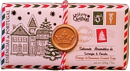 Fragrances, Perfumes, Cosmetics Orange & Cinnamon Soap - Essencias De Portugal Christmas Village Postcard Soap