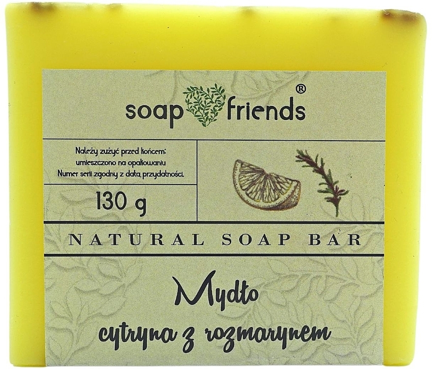 Natural Lemon & Rosemary Body Soap - Soap&Friends  — photo N1