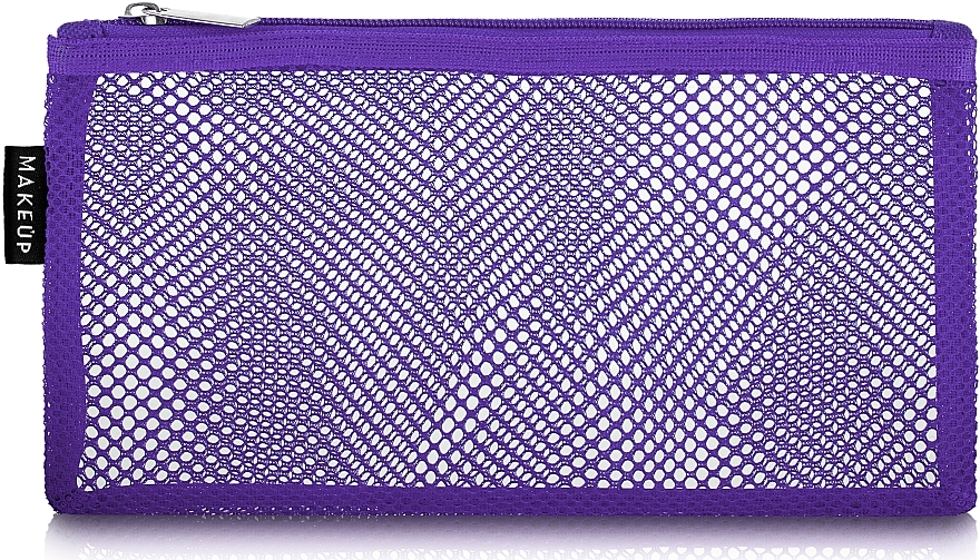 Travel Makeup Bag "Violet Mesh", 22x10 cm - MAKEUP — photo N2