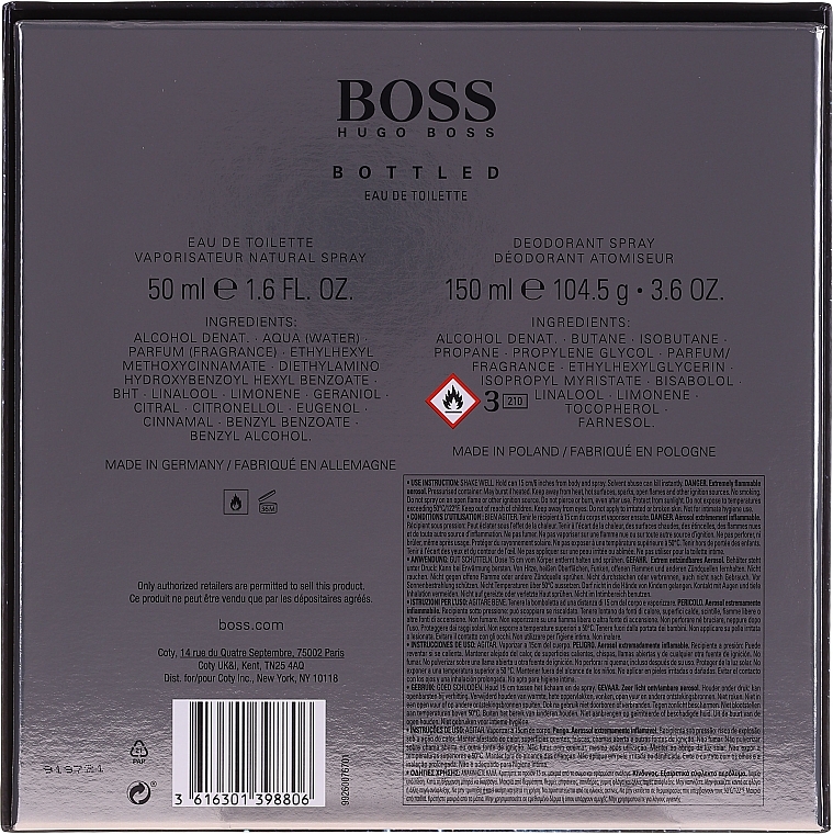 BOSS Bottled - Set (edt/50ml + deo/spray/150ml) — photo N4