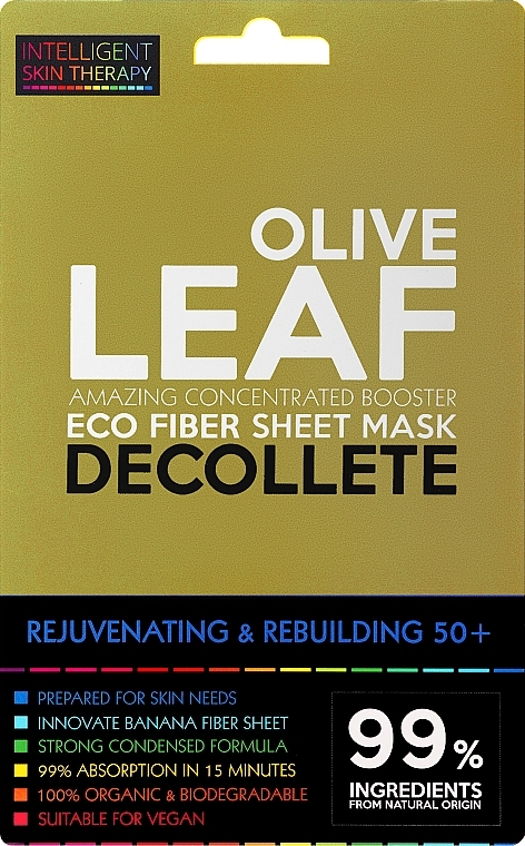 Express Decollete Mask - Beauty Face IST Discoloration & Spots Decolette Mask Olive Leaf — photo N1