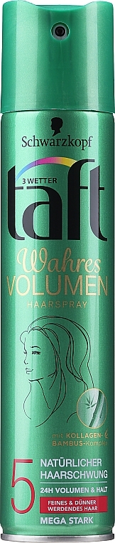 Collagen Hair Spray "Volume & Mega Hold" - Schwarzkopf Taft Volume Hairspray  — photo N2