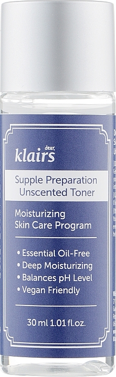 Softening Toner - Klairs Supple Preparation Unscented Toner (mini size) — photo N1