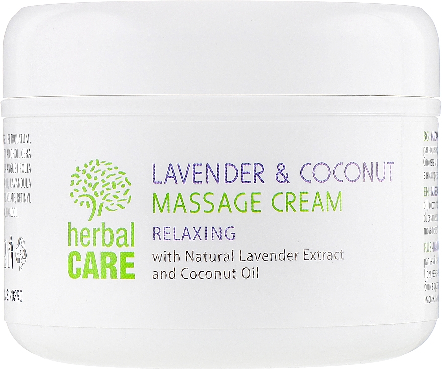 Relaxing Massage Cream - Bulgarian Rose Herbal Care Lavender & Cococnut Massage Cream — photo N2
