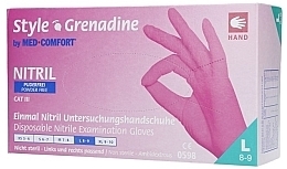 Fragrances, Perfumes, Cosmetics Disposable Nitrile Gloves, pink, size L, 100 pcs - Pura Comfort