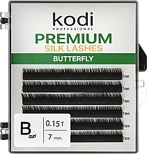 Butterfly Green B 0.15 False Eyelashes (6 rows: 7 mm) - Kodi Professional — photo N1