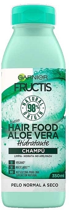 Hydrating Shampoo for Normal & Dry Hair - Garnier Fructis Aloe Vera Hair Food Shampoo — photo N2