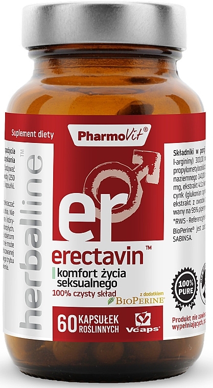 Dietary Supplement 'Eractavin', 60pcs - Pharmovit Herballine — photo N1