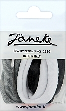 Fragrances, Perfumes, Cosmetics Hair Ties, 6 pcs, black + white + grey - Janeke