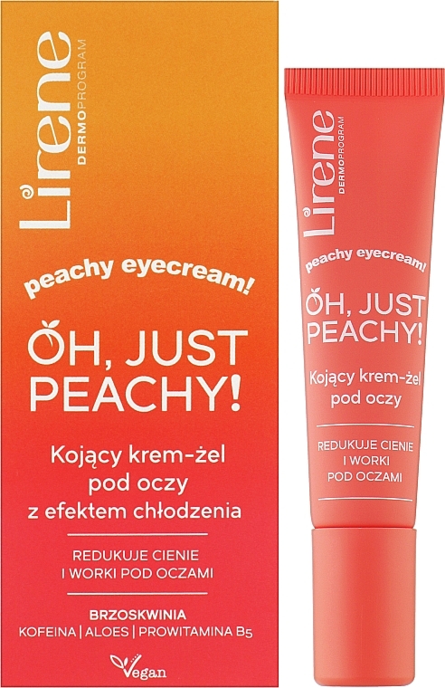 Soothing & Cooling Eye Cream Gel 'Oh, Just Peachy! - Lirene Light Spf 30 Moisturizing Cream Under Make-Up — photo N2