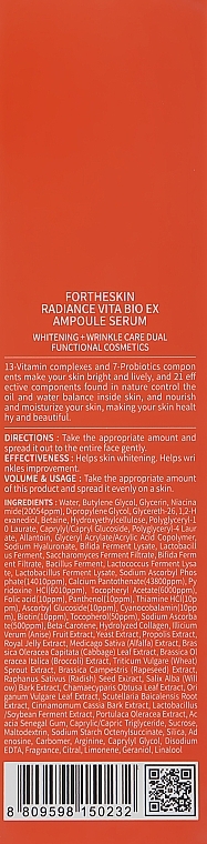 Face Ampoule Serum - Fortheskin Radiance Vita Bio-EX Ampoule Serum — photo N4