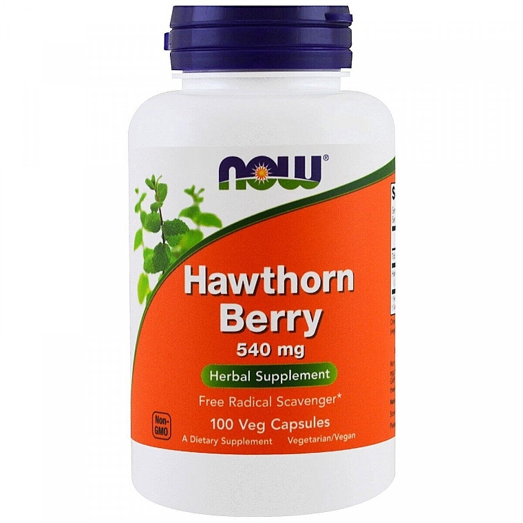 Dietary Supplement Hawthorn Berry, 540 mg - Now Foods Hawthorn Berry Veg Capsules — photo N1