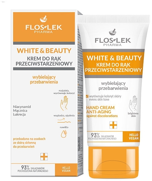 Anti-Aging & Anti-Pigmentation Hand Cream - Floslek White & Beauty Anti-Aging Hand Cream — photo N1