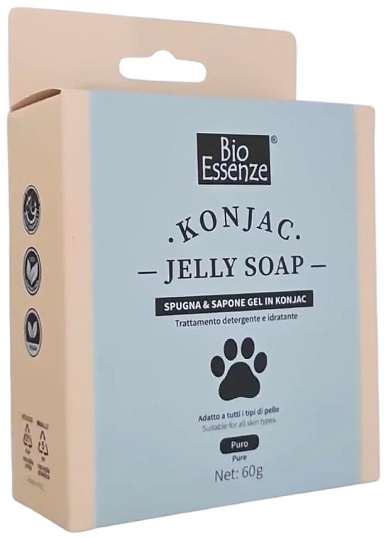 Set - Bio Essenze Jelly Soap Pure (sponge/1pcs+soap/60g) — photo N1