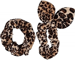 Hair Ties "Velvet", 23903, leopard - Top Choice — photo N1